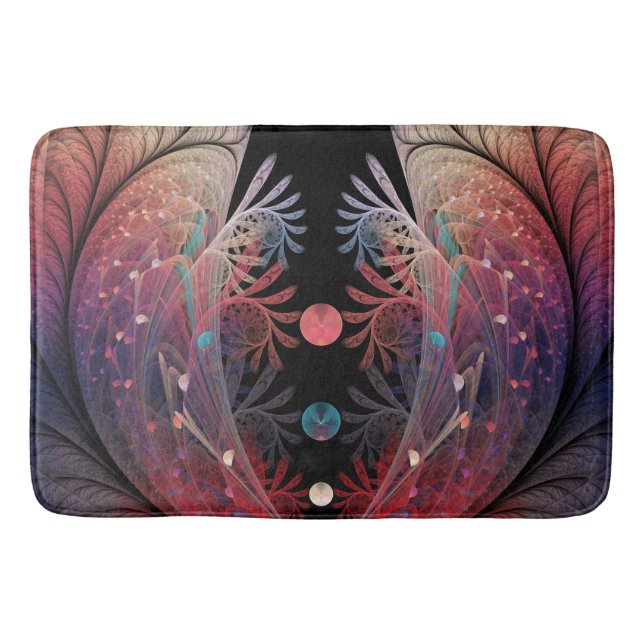 Jonglage Abstract Modern Fantasy Fractal Art Bath Mat (Front)
