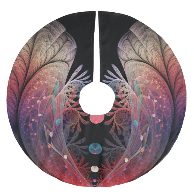 Jonglage Abstract Modern Fantasy Fractal Art Brushed Polyester Tree Skirt (Front)