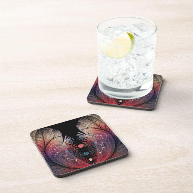 Jonglage Abstract Modern Fantasy Fractal Art Coaster (Right Side)
