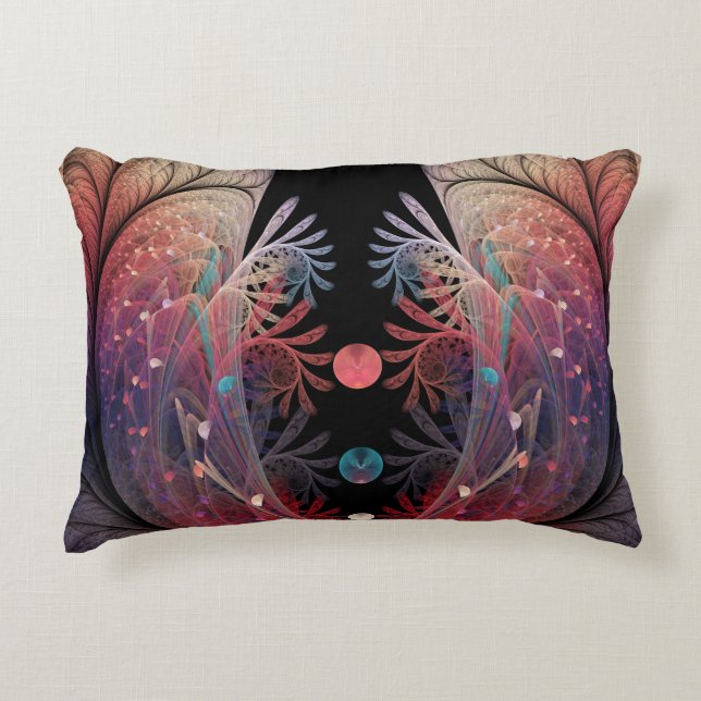 Jonglage Abstract Modern Fantasy Fractal Art Decorative Cushion (Front)