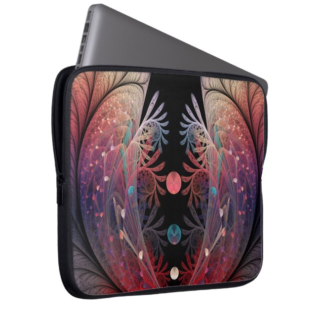 Jonglage Abstract Modern Fantasy Fractal Art Laptop Sleeve (Front Right)