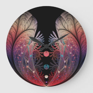 Jonglage Abstract Modern Fantasy Fractal Art Large Clock