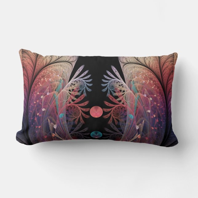 Jonglage Abstract Modern Fantasy Fractal Art Lumbar Cushion (Front)