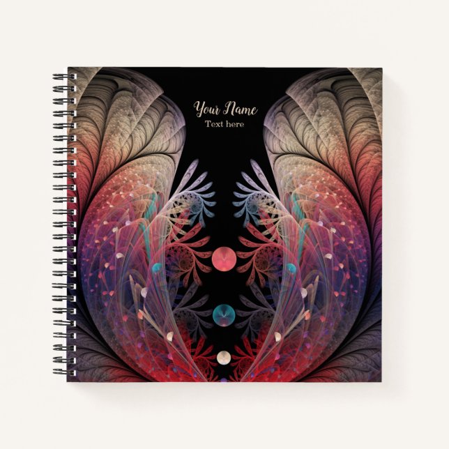 Jonglage Abstract Modern Fantasy Fractal Art Name Notebook (Front)