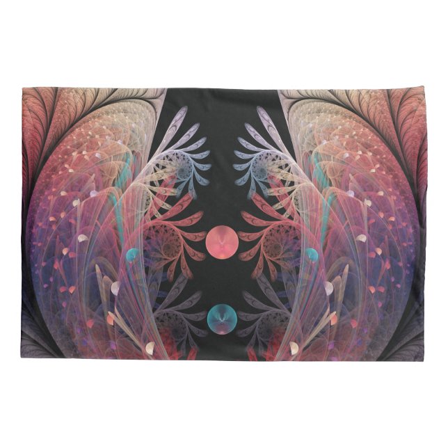 Jonglage Abstract Modern Fantasy Fractal Art Pillowcase (Back)