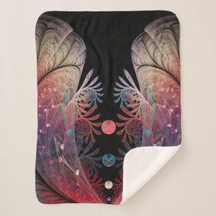 Jonglage Abstract Modern Fantasy Fractal Art Sherpa Blanket