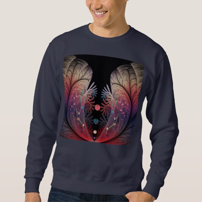 Jonglage Abstract Modern Fantasy Fractal Art Sweatshirt (Front)