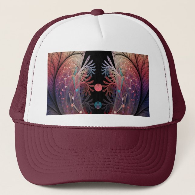 Jonglage Abstract Modern Fantasy Fractal Art Trucker Hat (Front)