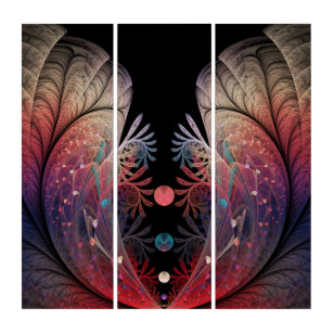 Jonglage Abstract Modern Fantasy Fractal Triptych