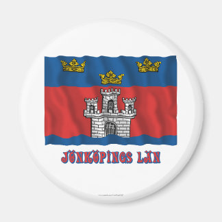 Jönköpings län waving flag with name magnet