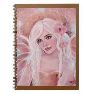 Jophiel angel holiday art by Renee Lavoie Notebook