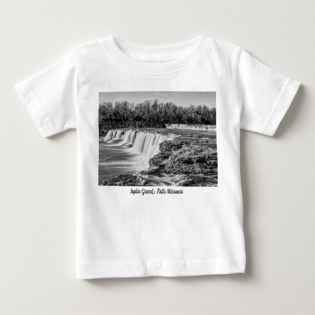 Joplin Grand Falls Overview Grayscale Baby T-shirt (Front)