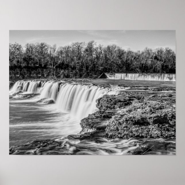 Joplin Grand Falls Overview Grayscale Poster (Front)
