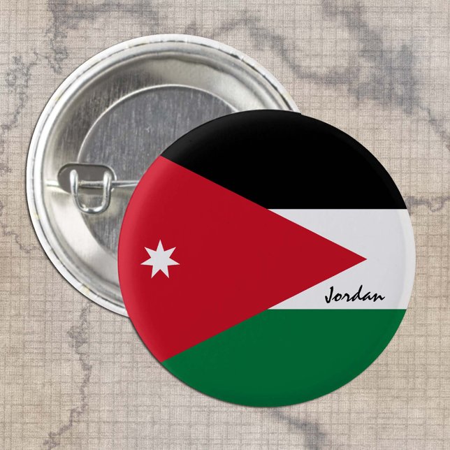 Jordan button, patriotic Jordanian Flag fashion 3 Cm Round Badge (Creator Uploaded)