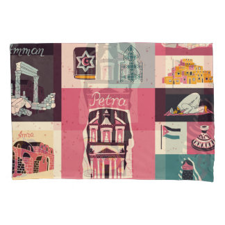 Jordan Culture Retro Illustrated Symbols Pillowcase