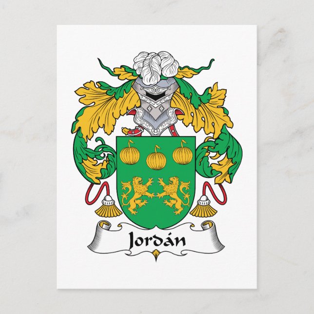Jordan Family Crest Postcard (Front)