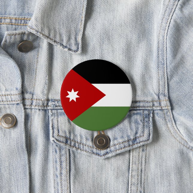 Jordan flag 7.5 cm round badge (In Situ)