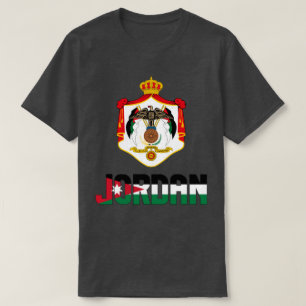 Jordan Flag and Coat Of Arms Patriotic T-Shirt