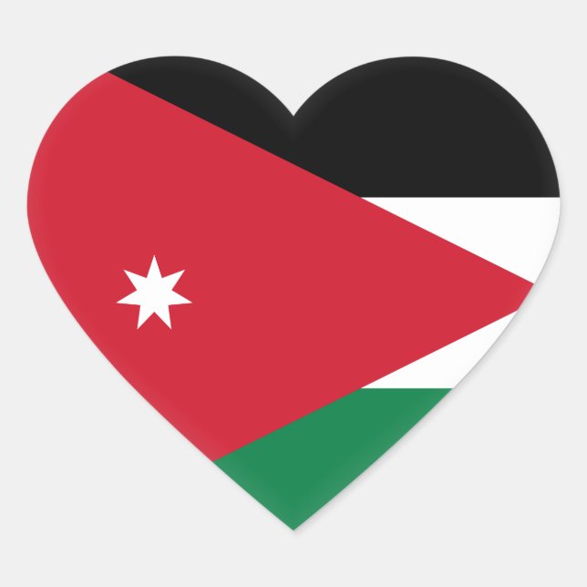 Jordan Flag Heart Sticker (Front)