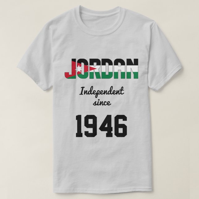 Jordan Flag Independence Celebration T-Shirt (Design Front)
