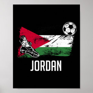 Jordan Flag Jersey Jordanian Soccer Team Jordanian Poster