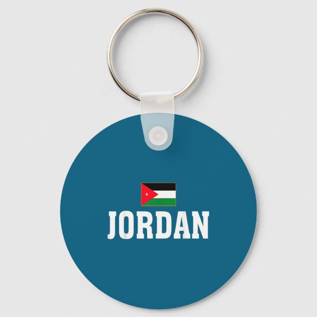 Jordan Flag Patriotic Country Roots Key Ring (Front)