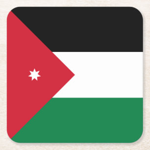 Jordan Flag Square Paper Coaster