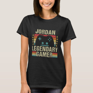 Jordan Gamer Retro Gaming Vintage Game Personalise T-Shirt