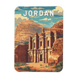 Jordan Illustration Travel Art Vintage Magnet