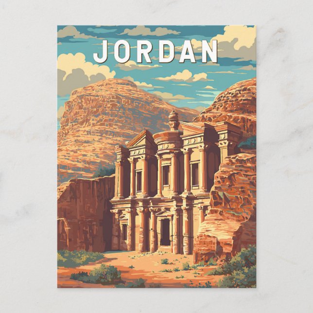 Jordan Illustration Travel Art Vintage Postcard (Front)