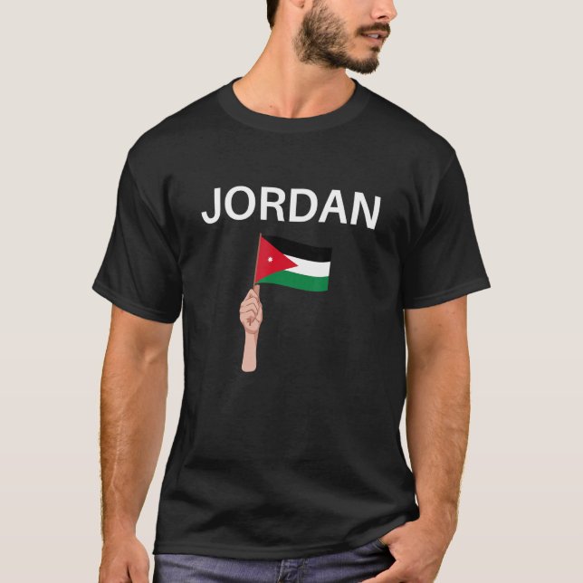 Jordan, Jordanian Country Flag Print T-Shirt (Front)