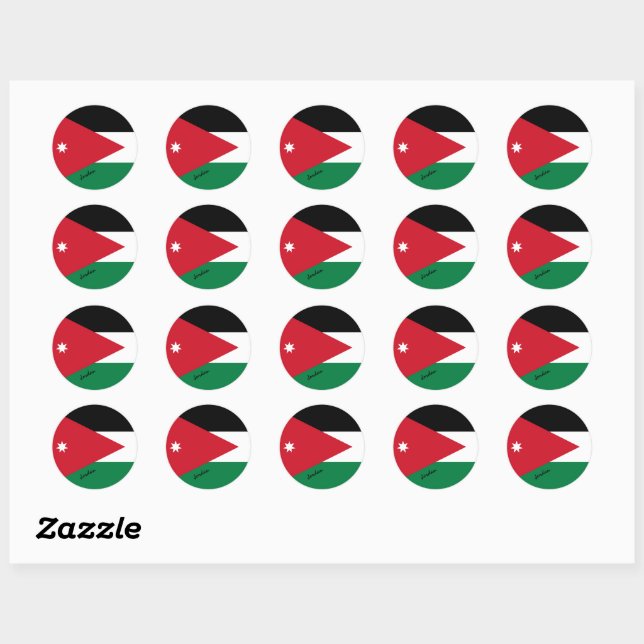 Jordan & Jordanian flag patriots, holiday / sports Classic Round Sticker (Sheet)