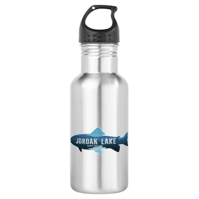 Jordan Lake North Carolina Fish 532 Ml Water Bottle (Front)