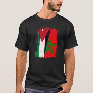 Jordan Morocco brotherhood Half Jordanian flagMoro T-Shirt
