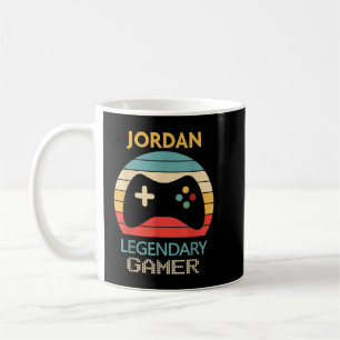 Jordan Name Gift - Personalised Legendary Gamer  Coffee Mug