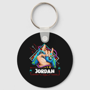 Jordan Personalised Video Game Design- Boys Named  Key Ring