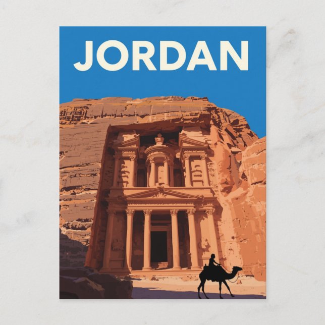 Jordan Petra Treasury Retro Postcard (Front)