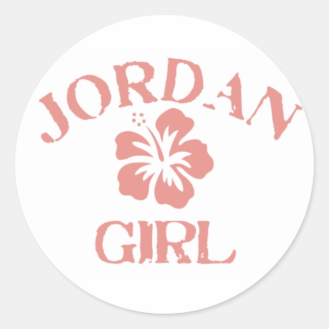 Jordan Pink Girl Classic Round Sticker (Front)