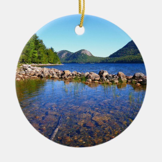 Jordan Pond I at Acadia National Park Ceramic Tree Decoration (Front)