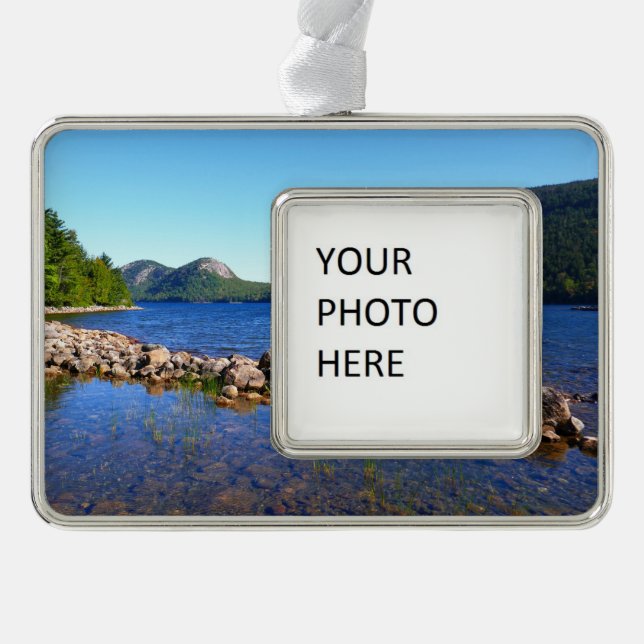 Jordan Pond I at Acadia National Park Silver Plated Framed Ornament (Front)