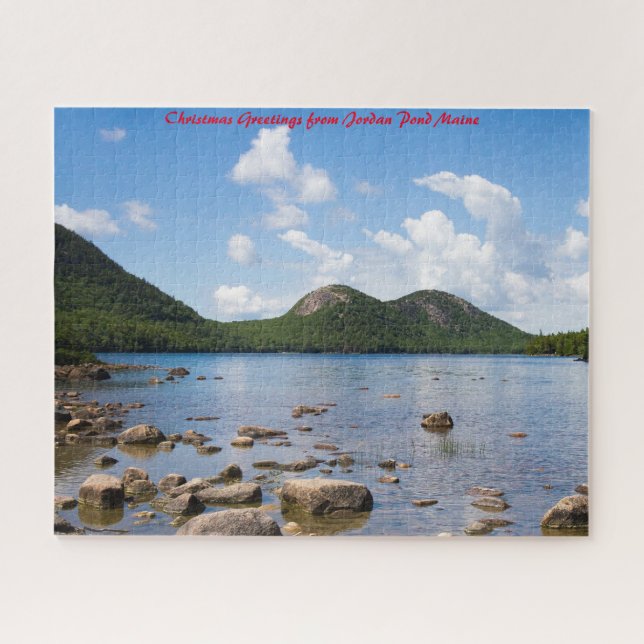 Jordan Pond Maine.Christmas Greetings Jigsaw Puzzle (Horizontal)