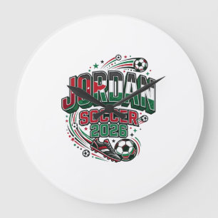 Jordan Soccer 2026 Soccer Bold Country Typography  Large Clock