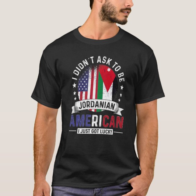 Jordanian American Countries Flags Pride Jordan Fl T-Shirt (Front)
