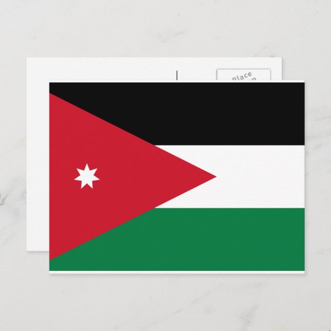 Jordanian Flag, Flag of Jordan Postcard (Front/Back)
