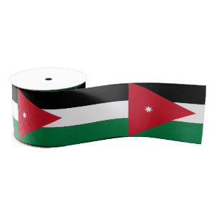 Jordanian Flag & Jordan travel, holiday/sports Grosgrain Ribbon