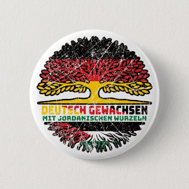 Jordanien Jordanisch Deutschland Baum 6 Cm Round Badge (Front)