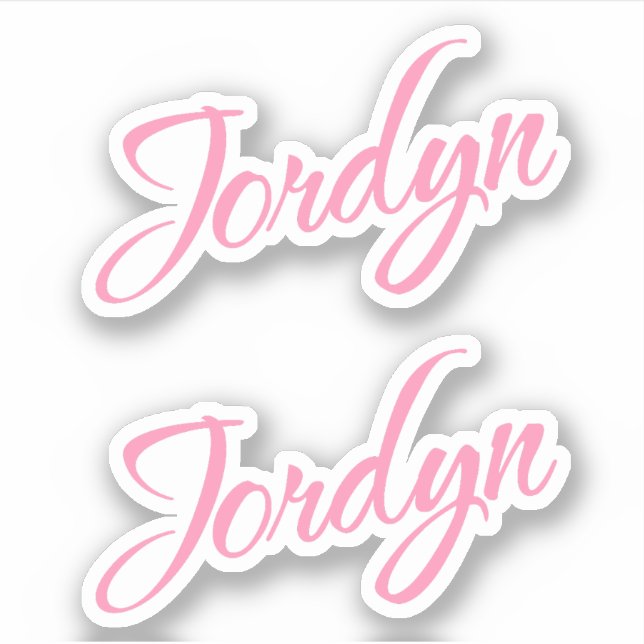 Jordyn Decorative Name in Pink x2 Sticker (Front)