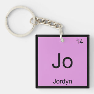 Jordyn Name Chemistry Element Periodic Table Key Ring