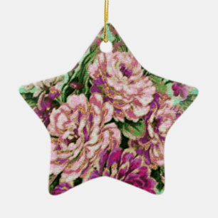 Joremount Chic Floral Star Ceramic Tree Decoration