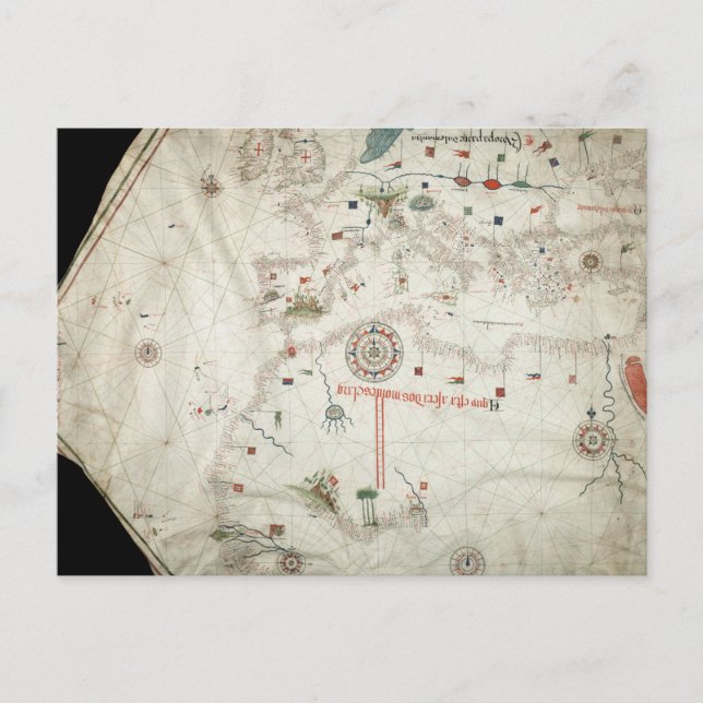 Jorge Aguiar Map - 1492 Postcard (Front)